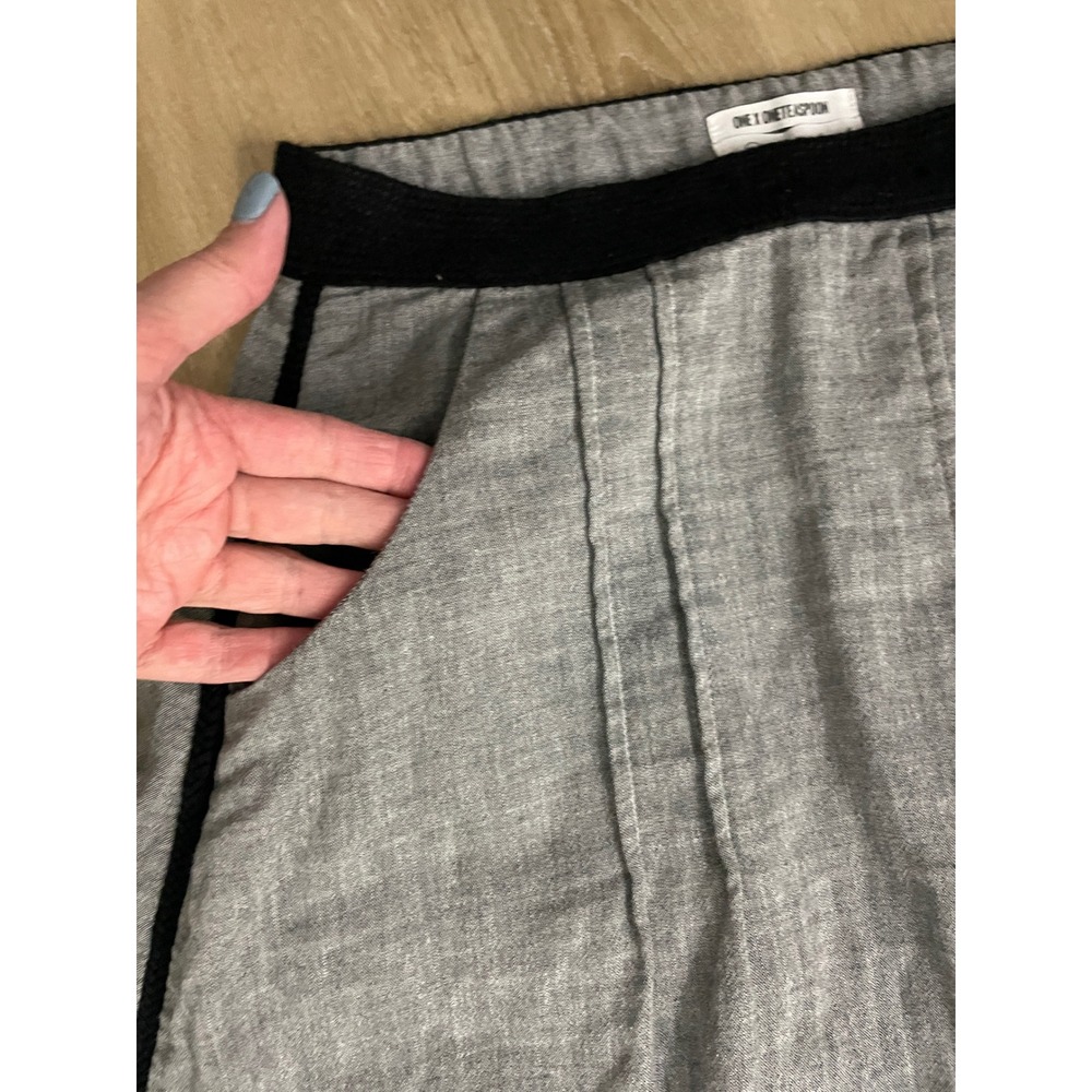 One Teaspoon Harem Pants Womens XXS Grey Black Stripe Drop Crotch Boho Trousers - Picture 3 of 10